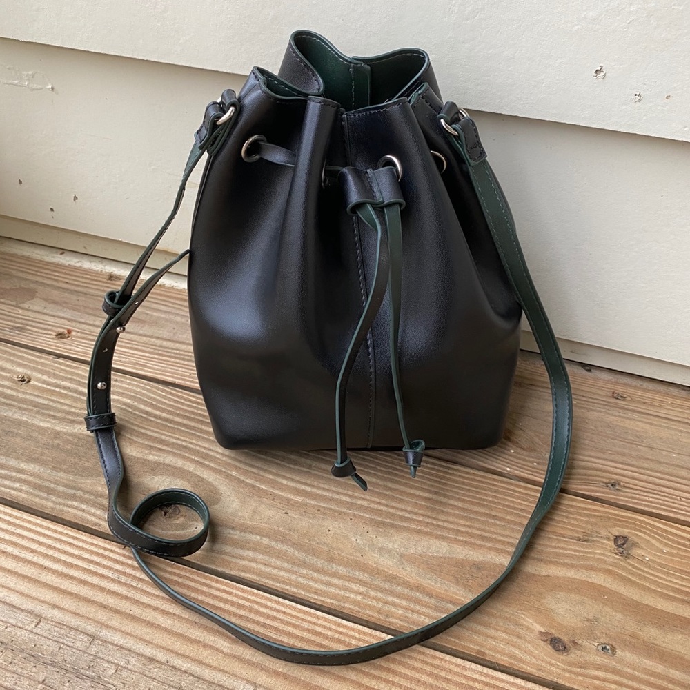 Urban Outfitters Black & Green Bucket Bag